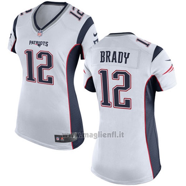Maglia NFL Limited Donna New England Patriots 12 Brady Bianco